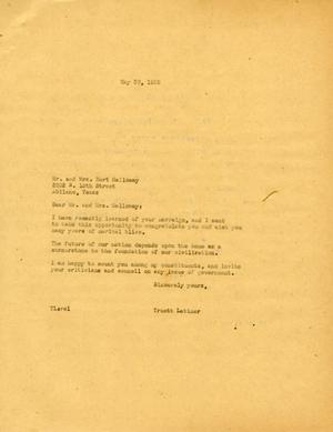 [Letter from Truett Latimer to Mr. and Mrs. Bert Galloway, May 30, 1955]