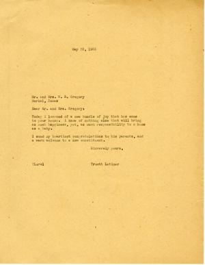 [Letter from Truett Latimer to Mr. and Mrs. W. E. Gregory, May 23, 1955]