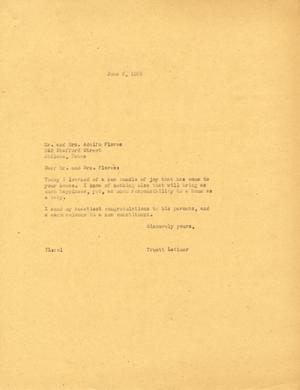 [Letter from Truett Latimer to Mr. and Mrs. Adolfo Flores, June 6, 1955]