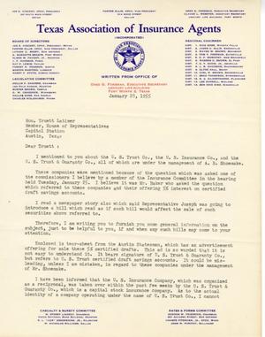 [Letter from Drex G. Foreman to Truett Latimer, January 28, 1955]