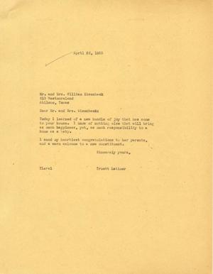 [Letter from Truett Latimer to Mr. and Mrs. William Eisenbeck, April 26, 1955]