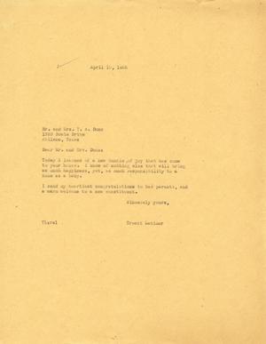 [Letter from Truett Latimer to Mr. and Mrs. T. A. Dunn, April 19, 1955]