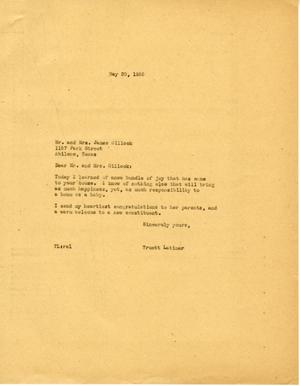 [Letter from Truett Latimer to Mr. and Mrs. James Gillock, May 20, 1955]