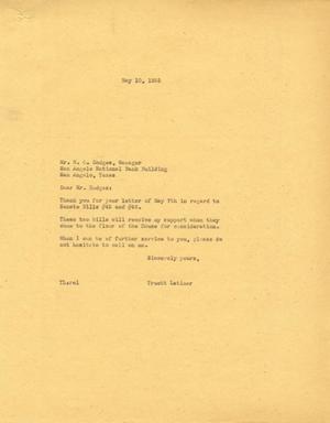 [Letter from Truett Latimer to W. O. Hodges, May 10, 1955]