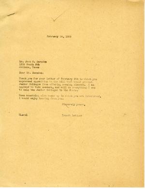 [Letter from Truett Latimer to Jack S. Herndon, February 14, 1955]