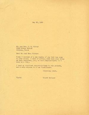 [Letter from Truett Latimer to Mr. and Mrs. J. M. Fitter, May 23, 1955]