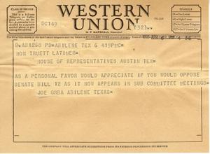 [Letter from Joe Grba to Truett Latimer, April 6, 1955]