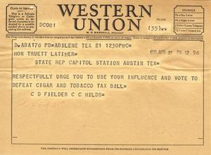 [Letter from C. D. Fielder and C. C. Hilds to Truett Latimer, April 21, 1955]
