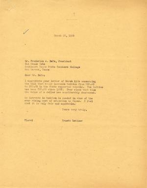 [Letter from Frederick A. DeYo to March 15, 1955, March 15, 1955]