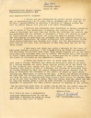 [Letter from Paul Gafford to Truett Latimer, March 15, 1955]