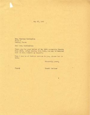 [Letter from Truett Latimer to Mrs. Florentine Huddleston, May 23, 1955]