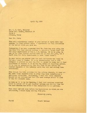 [Letter from Truett Latimer to B. J. Gist, April 21, 1955]