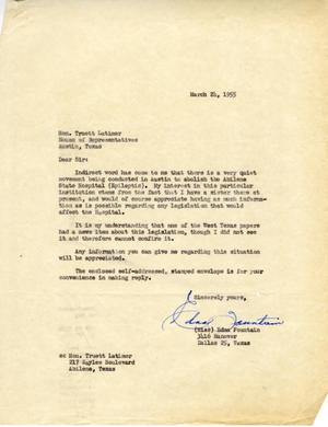 [Letter from Edna Fountain to Truett Latimer, March 24, 1955]
