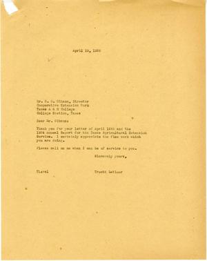 [Letter from Truett Latimer to G. G. Gibson, April 19, 1955]
