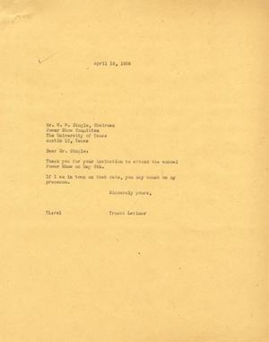 [Letter from Truett Latimer to W. W. Dingle, April 19, 1955]