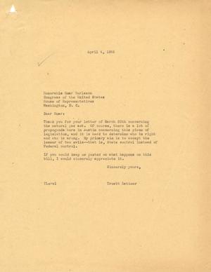 [Letter from Omar Burleson to Truett Latimer, April 4, 1955]