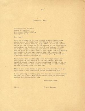 [Letter from Omar Burleson to Truett Latimer, February 3, 1955]