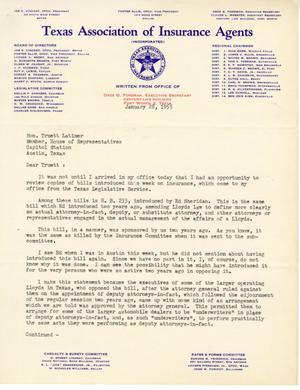 [Letter from Drex G. Foreman to Truett Latimer, January 28, 1955]