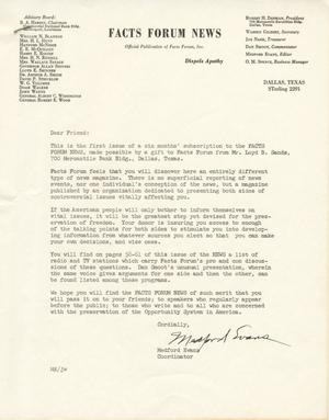 [Letter from Medford Evans to Truett Latimer, Spring 1955]