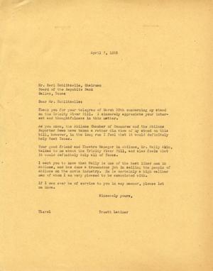 [Letter from Truett Latimer to Karl Hoblitzelle, April 7, 1955]