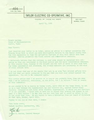 [Letter from Lester F. Dorton to Truett Latimer, April 11, 1955]