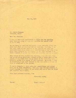 [Letter from Truett Latimer to Conrad Dunagan, May 18, 1955]