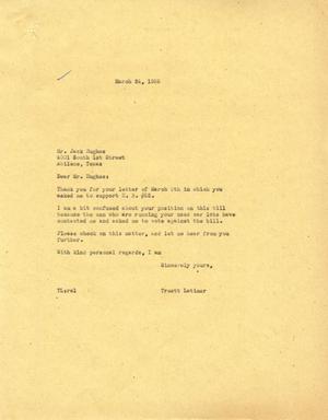 [Letter from Truett Latimer to Jack Hughes, March 24, 1955]