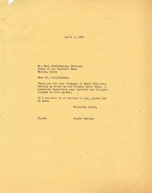 [Letter from Truett Latimer to Karl Hoblitzelle, April 5, 1955]