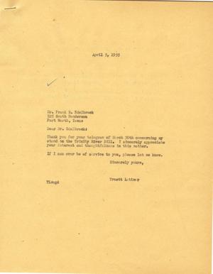 [Letter from Truett Latimer to Frank B. Edelbrock, April 5, 1955]