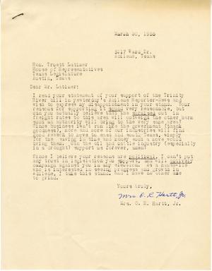 [Letter from Mrs. O. R. Hartt, Jr. to Truett Latimer, Marhc 30, 1955]