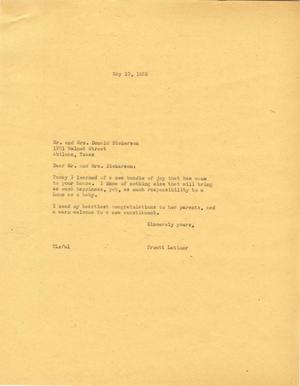 [Letter from Truett Latimer to Mr. and Mrs. Donald Dickerson, May 10, 1955]