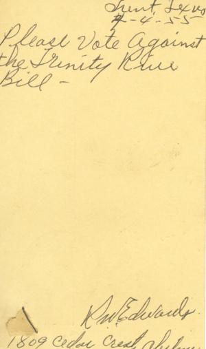 [Letter from R. W. Edwards to Truett Latimer, April 4, 1955]