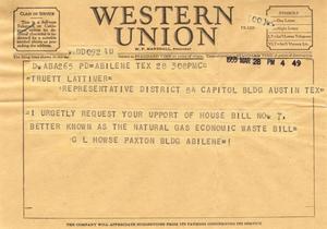 [Letter from G. L. Howse to Truett Latimer, March 28, 1955]