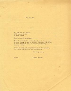 [Letter from Truett Latimer to Mr. and Mrs. Ben Hudman, May 23, 1955]