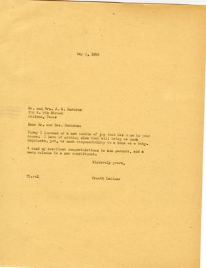[Letter from Truett Latimer to Mr. and Mrs. J. S. Herndon, May 9, 1955]