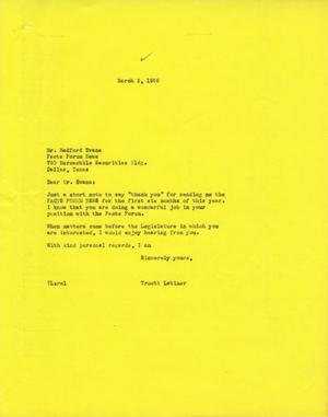 [Letter from Truett Latimer to Medford Evans, March 2, 1955]