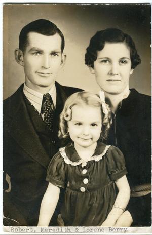 Primary view of object titled '[Family Portrait of Robert, Meredith and Lorene Berry]'.