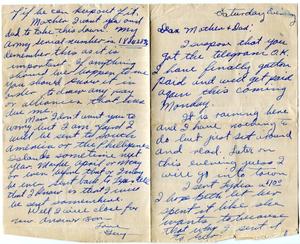[Letter from Royce Guy Carlton to His Parents, 1941]