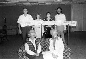 [Preparations for College Day, standing from left, counselor Dee Wheatly and students Jan Lou Bevis, Bethanne Davis and counselor Bobby Wheatfall, seated are counselor Gertrude Teter, left and Wanda Ellis.]