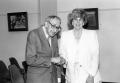 Primary view of [Walter Rundell greets Dr. Vivian Blevins, new Lee College President.]