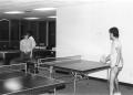 Photograph: [Students playing ping-pong in Moler Hall game room.]