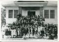 Photograph: [Gathered in front of First Christian Church]