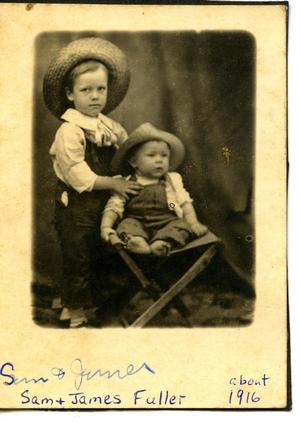 Primary view of object titled '[Portrait of Sam and James Fuller]'.