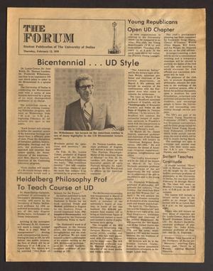Primary view of object titled 'The Forum (Irving, Tex.), Ed. 1 Thursday, February 12, 1976'.