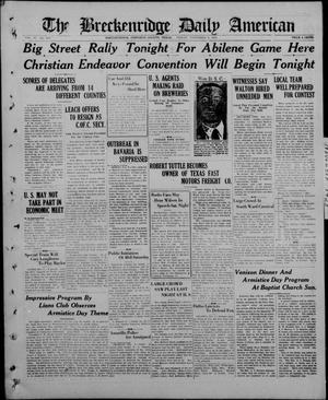 The Breckenridge Daily American (Breckenridge, Tex), Vol. 4, No. 113, Ed. 1, Friday, November 9, 1923