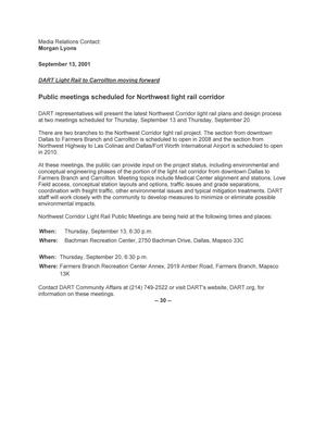 Public meetings scheduled for Northwest light rail corridor