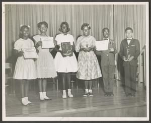 Primary view of object titled '[Six Students with Awards]'.
