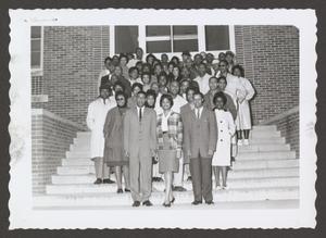 Primary view of object titled '[Prairie View Alumni On Steps]'.