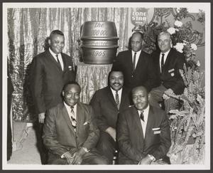 Primary view of object titled '[Six Men with Millionth Barrel of Lone Star Beer]'.