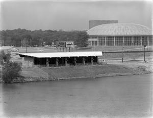 [Building on the Colorado River and Palmer Auditorium]